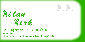 milan mirk business card